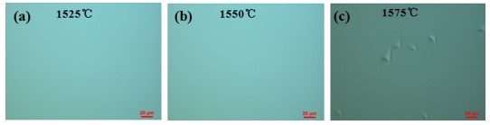 Fig. 2 Surface morphology of 4H-SiC epitaxial growth on C-plane at different growth temperatures